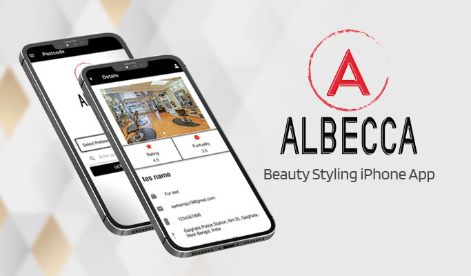 creenshot of Albecca Beauty Salon Appointment Booking App interface
