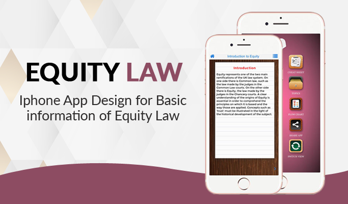 Screenshot of the Equity Law Information app interface showcasing user-friendly design and legal resources.
