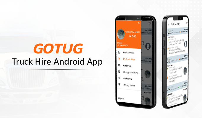 GoTug Truck Hire Android App Interface