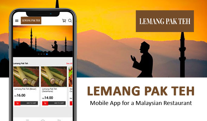 Screenshot of the Lemang Pak Teh Restaurant mobile app interface.