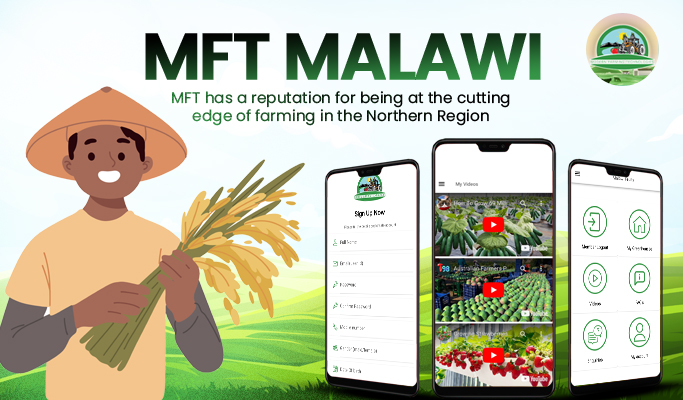 Screenshot of MFT Malawi farming solutions app interface.
