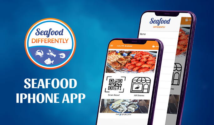 Screenshot of Seafood iPhone App showcasing its user-friendly interface and real-time order tracking features.