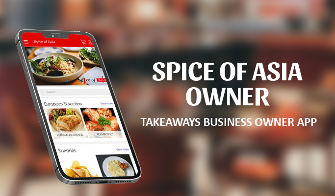 Spice of Asia Takeaway App Interface Showing Online Ordering Features