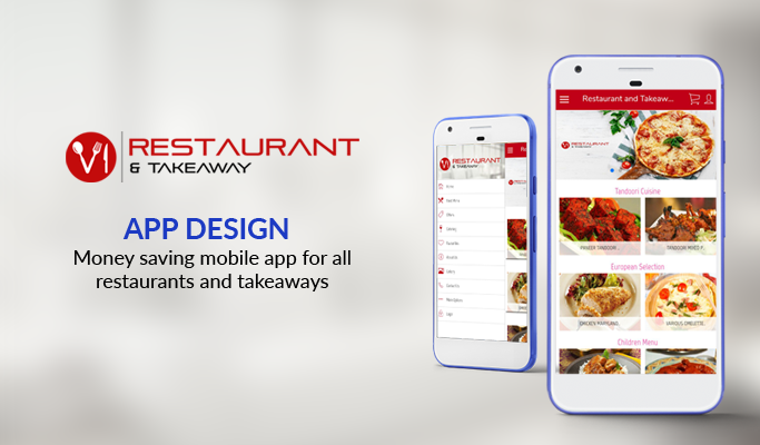 Screenshot of the V1 Restaurant and Takeaway App interface showcasing menu and order tracking features.