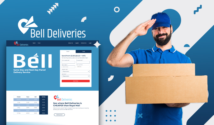 Screenshot of Bell Deliveries website home page.