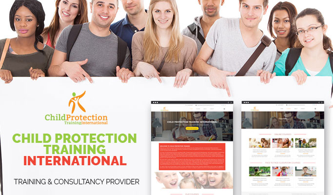 Screenshot of the Child Protection Training International homepage.