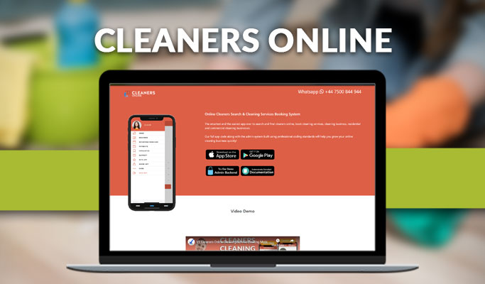Online Cleaners Search and Cleaning Services Booking System Interface