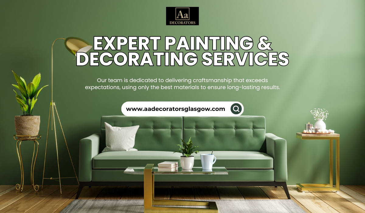 Decorated Living Room by AA Decorators with Detailed Woodwork and Painting