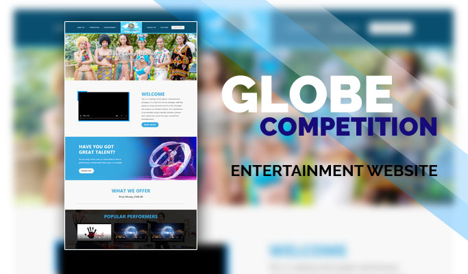 Screenshot of Globe Competitions website homepage