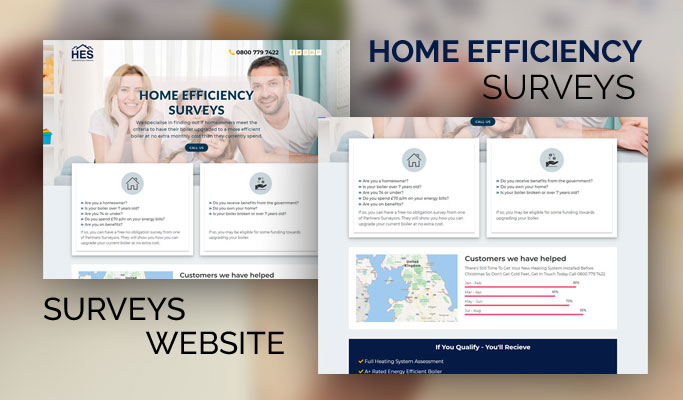 Screenshot of Home Efficiency Surveys website homepage