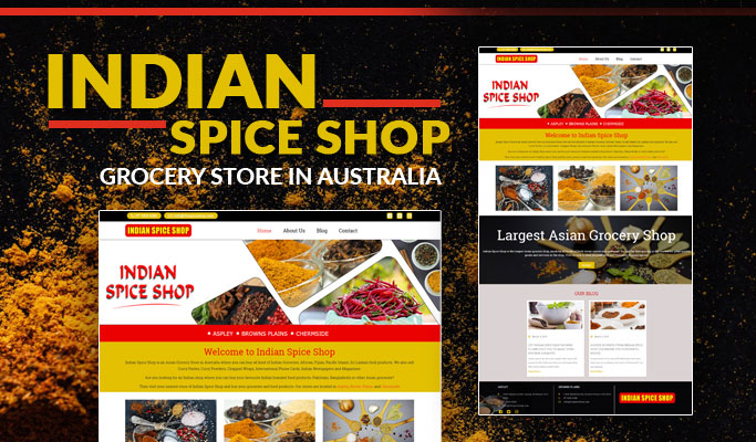 Screenshot of the Indian Spice Shop website showcasing its product catalog and user interface.