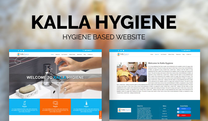 eCommerce website for Kalla Hygiene showcasing modern design and functionality