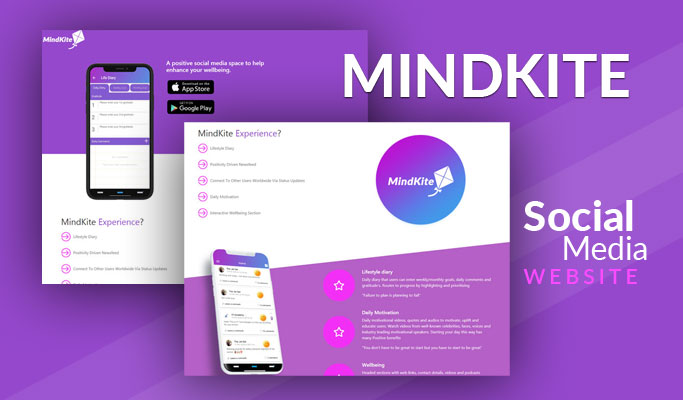 Screenshot of the MindKite website showcasing daily affirmations and motivational quotes.