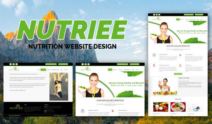 Screenshot of the Nutriee website homepage.