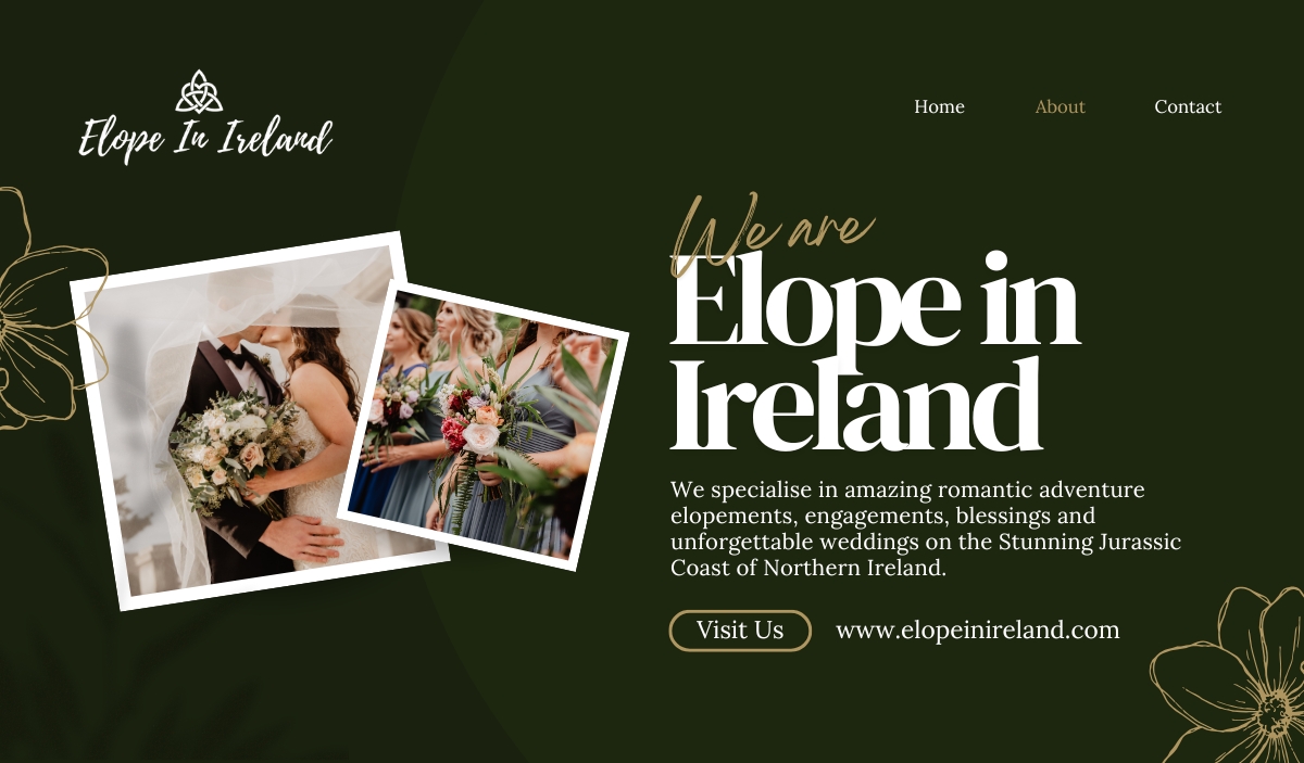 Romantic Elopement in Ireland Featuring Bride and Groom with Bridesmaids and Floral Bouquets