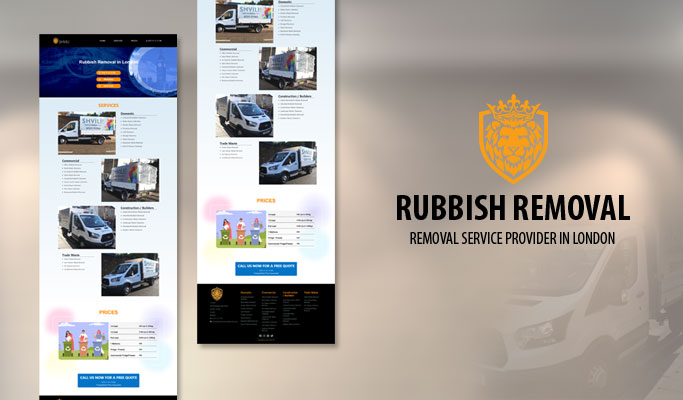 Screenshot of the Rubbish Removal website homepage.