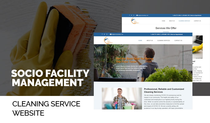 Responsive web design for cleaning services by V1 Technologies
