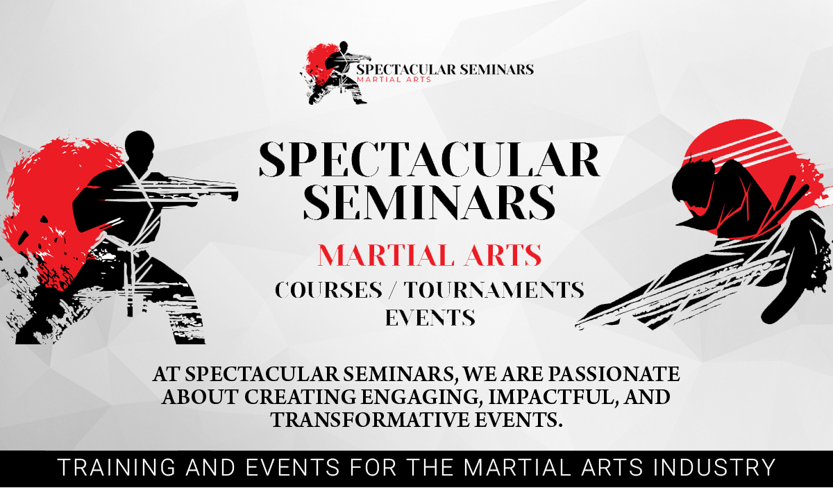 Spectacular Martial Arts Seminar Event Banner with Taekwondo Silhouettes