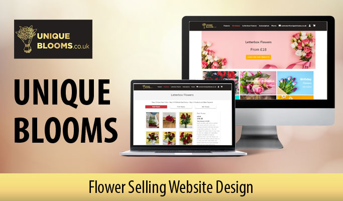 Screenshot of Unique Blooms floral website