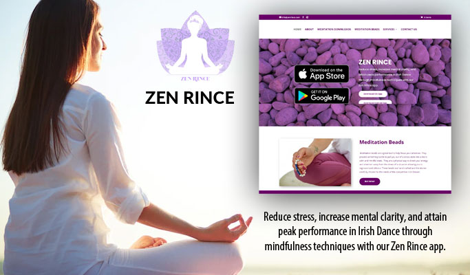 Screenshot of Zen Rince music streaming website homepage.